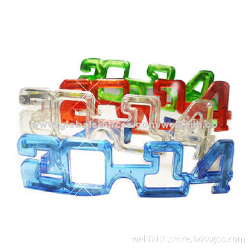 2014 Shaped party item type flashing funny glasses with LED